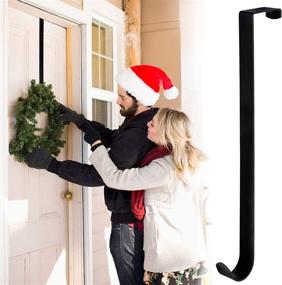 img 3 attached to 🎄 ACMETOP 15” Wreath Hanger: Heavy Duty Metal Door Wreath Hook for Front Door Thanksgiving & Christmas Decor (Black, 1 Pack)