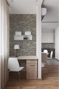 img 3 attached to 🏞️ Gray and Almond Weathered Stone Peel and Stick Wallpaper by RoomMates RMK9096WP