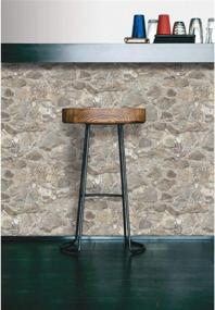 img 2 attached to 🏞️ Gray and Almond Weathered Stone Peel and Stick Wallpaper by RoomMates RMK9096WP
