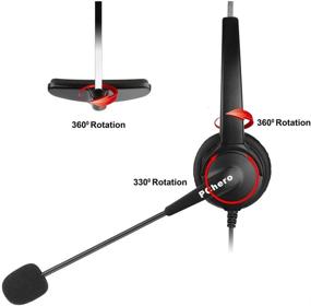 img 3 attached to RJ9 Noise Cancelling Telephone Headset with Mic - Perfect for Call Centers, Phone Sales, Insurance, Hospitals, Telecom Operators - Monaural