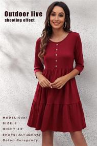 img 3 attached to Sureple Women's Burgundy Dress with Pockets - Size L, Women's Clothing