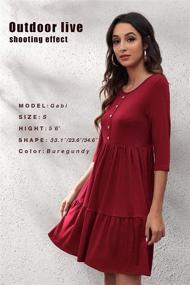 img 2 attached to Sureple Women's Burgundy Dress with Pockets - Size L, Women's Clothing