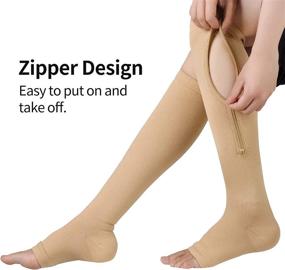 img 3 attached to 🧦 Ultimate Comfort and Support: Zipper Compression Socks - 2 Pairs of Open Toe Compression Stockings for Men and Women