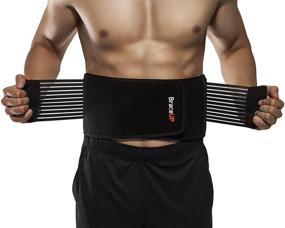 img 4 attached to Breathable Back Support Brace by BraceUP for Men and Women - Lumbar Waist Belt for Sciatica, Herniated Disc, Scoliosis Pain Relief, Heavy Lifting - Dual Adjustable Straps (L/XL)