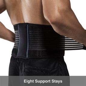 img 2 attached to Breathable Back Support Brace by BraceUP for Men and Women - Lumbar Waist Belt for Sciatica, Herniated Disc, Scoliosis Pain Relief, Heavy Lifting - Dual Adjustable Straps (L/XL)