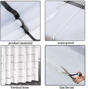 img 3 attached to 🚿 Translucent PEVA Waterproof Bathroom Shower Curtain Liner - 80 x 80 inch, Eco-Friendly, Includes 12 Hooks