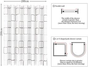 img 2 attached to 🚿 Translucent PEVA Waterproof Bathroom Shower Curtain Liner - 80 x 80 inch, Eco-Friendly, Includes 12 Hooks