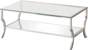 img 2 attached to 🌟 Chrome Rectangular Coffee Table with Mirrored Shelf - COASTER 720338: Enhanced SEO-friendly Product Title