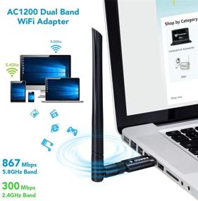 img 3 attached to FIDECO USB 3.0 WiFi Adapter | 1200Mbps Wireless Network Dongle 802.11ac with Dual Band 2.42GHz/5.8GHz 5dBi High Gain Antenna for PC, Laptop, Desktop | Windows XP/Vista/7/8/10 & Linx2.6X, Mac
