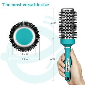 img 3 attached to 🔥 TimeTinkle Round Brush for Blow Drying: Thermal Ceramic Barrel for Quick Styling & Salon Blowout, Cut Drying Time and Add Volume - Lightweight, 1.7 Inch