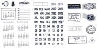 🗓️ paizizi clear silicone stamps calendar planner- dates week month, us postal postage postmark- for card making, scrapbooking, journaling- 3 sheet logo