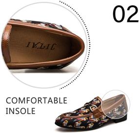 img 2 attached to 👞 JITAI Fashionable Men's Smoking Loafers & Slip-Ons: Stylish Leather Pattern Printing