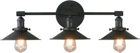 img 2 attached to 💡 Phansthy Vanity Lights - 3-Light Wall Sconce with 7.87 Inches Metal Lamp Shade in Matte Black Finish