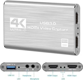 img 3 attached to 🎮 Digitnow Audio Video Capture Card: 4K HDMI USB 3.0 Адаптер для записи видеоигр, прямой трансляции и телевещания - Поддержка камеры, PS4, Xbox - Серебристый