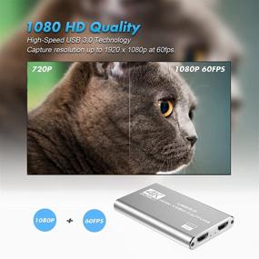 img 1 attached to 🎮 Digitnow Audio Video Capture Card: 4K HDMI USB 3.0 Адаптер для записи видеоигр, прямой трансляции и телевещания - Поддержка камеры, PS4, Xbox - Серебристый