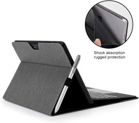 img 1 attached to Omnpak Protective Case for Surface Go 2 2020 / Surface Go 2018: Slim Lightweight Cover with Stylus Holder & Multiple Angle Polyester Design, Compatible with Type Cover Keyboard (Keyboard Not Included)