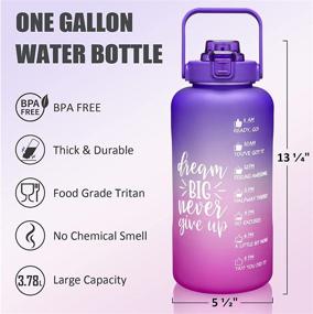 img 3 attached to 💪 Motivational 1 Gallon Water Bottle with Time Marker & Straw - BPA Free, Leakproof Tritan 128 oz Big Gym Sport Water Bottle to Ensure Daily Hydration for Women, Men, and Fathers