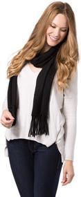 img 4 attached to 🧣 Fishers Finery Women's Fringed Cashmere Scarf - 100% Pure Knit, with Black Label Box