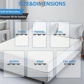 img 3 attached to 🛏️ Queen Premium Mattress Protector - Smooth 3D Air Bamboo Polyester Fabric, Waterproof & Ultra Soft Cover - Breathable Noiseless Bed Mattress Pad, Fitted Design, 8"-21" Deep Pocket