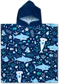 img 4 attached to 🦈 Baba & Bear Hooded Towel for Kids: Shark Swimsuit Cover Up for beach, pool, and bath