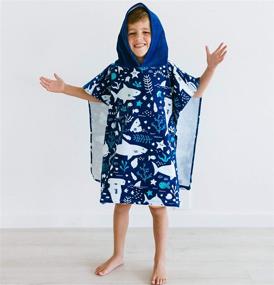 img 3 attached to 🦈 Baba & Bear Hooded Towel for Kids: Shark Swimsuit Cover Up for beach, pool, and bath