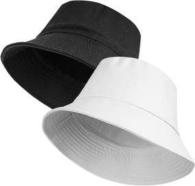img 4 attached to Cotton Sun Bucket Hats Packable Summer