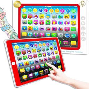 img 4 attached to Обучающий планшет Educational Touch Pad для веселого изучения цифр, букв, правописания и животных (красный)