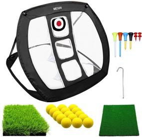 img 4 attached to 🏌️ MESIXI Pop Up Golf Chipping Net Bundle - Ultimate Golf Gifts for Men, Outdoor Indoor Putting Green Golfing Target Accessories Backyard Practice Swing Game with 15 Training Balls and Two Hitting Mats