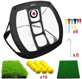 img 3 attached to 🏌️ MESIXI Pop Up Golf Chipping Net Bundle - Ultimate Golf Gifts for Men, Outdoor Indoor Putting Green Golfing Target Accessories Backyard Practice Swing Game with 15 Training Balls and Two Hitting Mats