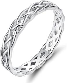 img 4 attached to 💍 SOMEN TUNGSTEN 925 Sterling Silver Ring 4mm Eternity Celtic Knot Wedding Band for Women - Size 3-13