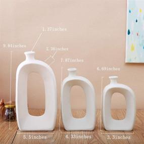 img 3 attached to 🏺 White Ceramic Vase Set - 3 Vases with Matte Design - Modern Home Decoration Accessories - Perfect for Vase Decor (LY688set)