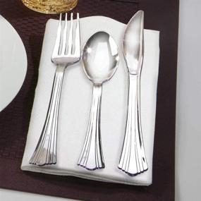 img 2 attached to 🍽️ 160-Pack Reflections Plastic Silverware Set for Easy Entertaining