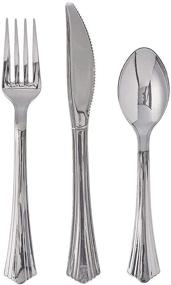 img 4 attached to 🍽️ 160-Pack Reflections Plastic Silverware Set for Easy Entertaining