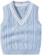 👕 vivobiniya knit v-neck sweater vest for toddler boys 6m-3y - kids baby boy vest logo