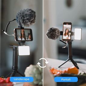 img 3 attached to Комплект освещения и звука Lume Cube Mobile Creator: улучшите свою прямую трансляцию и видеозапись с помощью легкой, регулируемой мини-панели света для смартфона и микрофонного стенда для использования в руке или на столе.