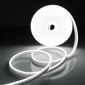 img 3 attached to 🎄 AIMENGTE 12V Neon LED Strip Lights - Waterproof Silicone Strip Lights for Christmas with Adapter & Dimmer - 16.4ft/5M Length, White