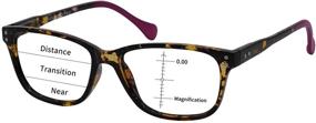 img 4 attached to OCCI CHIARI Progressive Multifocus Rectangle Reading Glasses for Women with Anti-Blue Light Filter, Spring Hinges