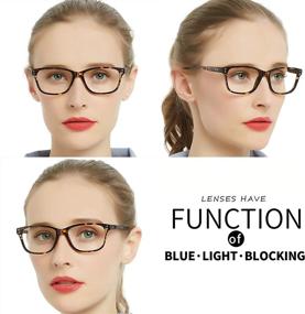 img 3 attached to OCCI CHIARI Progressive Multifocus Rectangle Reading Glasses for Women with Anti-Blue Light Filter, Spring Hinges