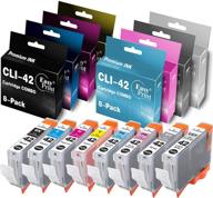 🖨️ easyprint cli42 cli-42 compatible 8 color set for canon pixma pro-100 pro-100s printer: high-quality ink solution logo