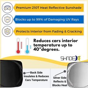 img 3 attached to 🌞 Premium Car Windshield Sun Shade - 210T Polyester Heat Block UV Protection Sunshades for Optimal Sunlight Blocker, Reflective Sun Visor Car Window Shade - Convenient Storage - Essential Car Accessories (Medium)
