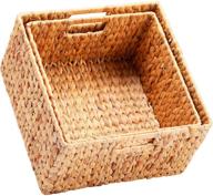 🧺 hoonex water hyacinth storage baskets: decorative wicker baskets, set of 2, natural logo
