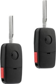 img 1 attached to 🔑 2-упаковка замены бесключевого пульта управления Flip Key Fob для VW Beetle, Golf, Jetta, Passat 1998-2001 (HLO1J0959753F)