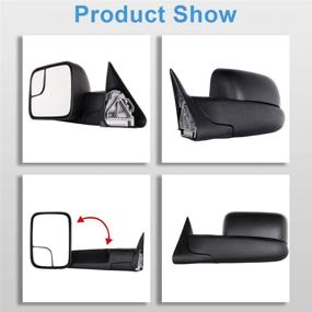 img 3 attached to 🔍 ECCPP Towing Mirror Replacement for Dodge Ram 1500 (1998-2001) & Ram 2500/3500 (1998-2002) Pickup - Power Heated Manual Folding Tow Mirrors