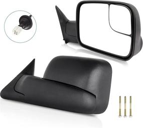 img 4 attached to 🔍 ECCPP Towing Mirror Replacement for Dodge Ram 1500 (1998-2001) & Ram 2500/3500 (1998-2002) Pickup - Power Heated Manual Folding Tow Mirrors