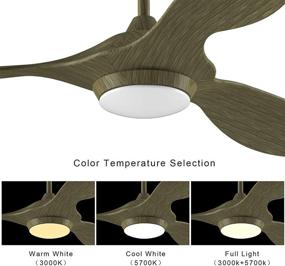 img 1 attached to 🌀 reiga 52-in Ceiling Fan with LED Light Kit: Sleek Remote Control, Reversible Motor, 6-Speed, Vintage Olive Green Design