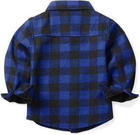 img 3 attached to 🧥 Warm Winter Plaid Button Down Shirt with Long Sleeves for Boys, Fleece-Lined