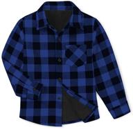 🧥 warm winter plaid button down shirt with long sleeves for boys, fleece-lined logo