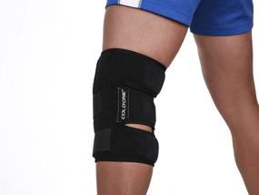 img 1 attached to Universal Size Knee Ice Pack Wrap Soft Brace + Compression for Fast Pain 👨 Relief Post-Knee Surgery, Injuries - Recommended by Ortho MDs as Safe, Effective, and USA Made