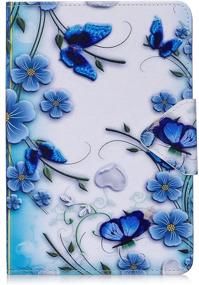 img 3 attached to 🦋 Premium Blue iPad Mini 2/3 Cover with Kickstand, Auto Sleep/Wake, Magnetic Closure, and Shockproof - Ideal Notebook Case for Apple iPad Mini 1st, 2nd, and 3rd Generation - Blue Butterfly Design