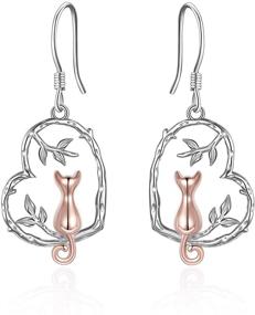 img 4 attached to 🐾 Sterling Silver Cute Animal Dangle Earrings - Hypoallergenic Jewelry for Women and Girls - POPPYKE Collection